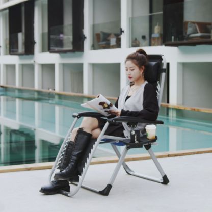 Outdoor balcony home leisure nap folding chair sunbathing office lazy back recliner