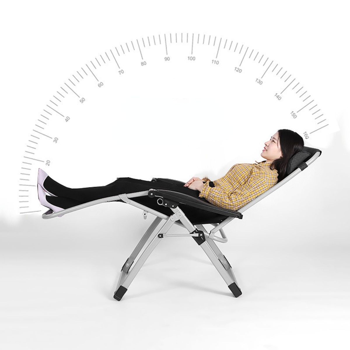 Outdoor balcony home leisure nap folding chair sunbathing office lazy back recliner