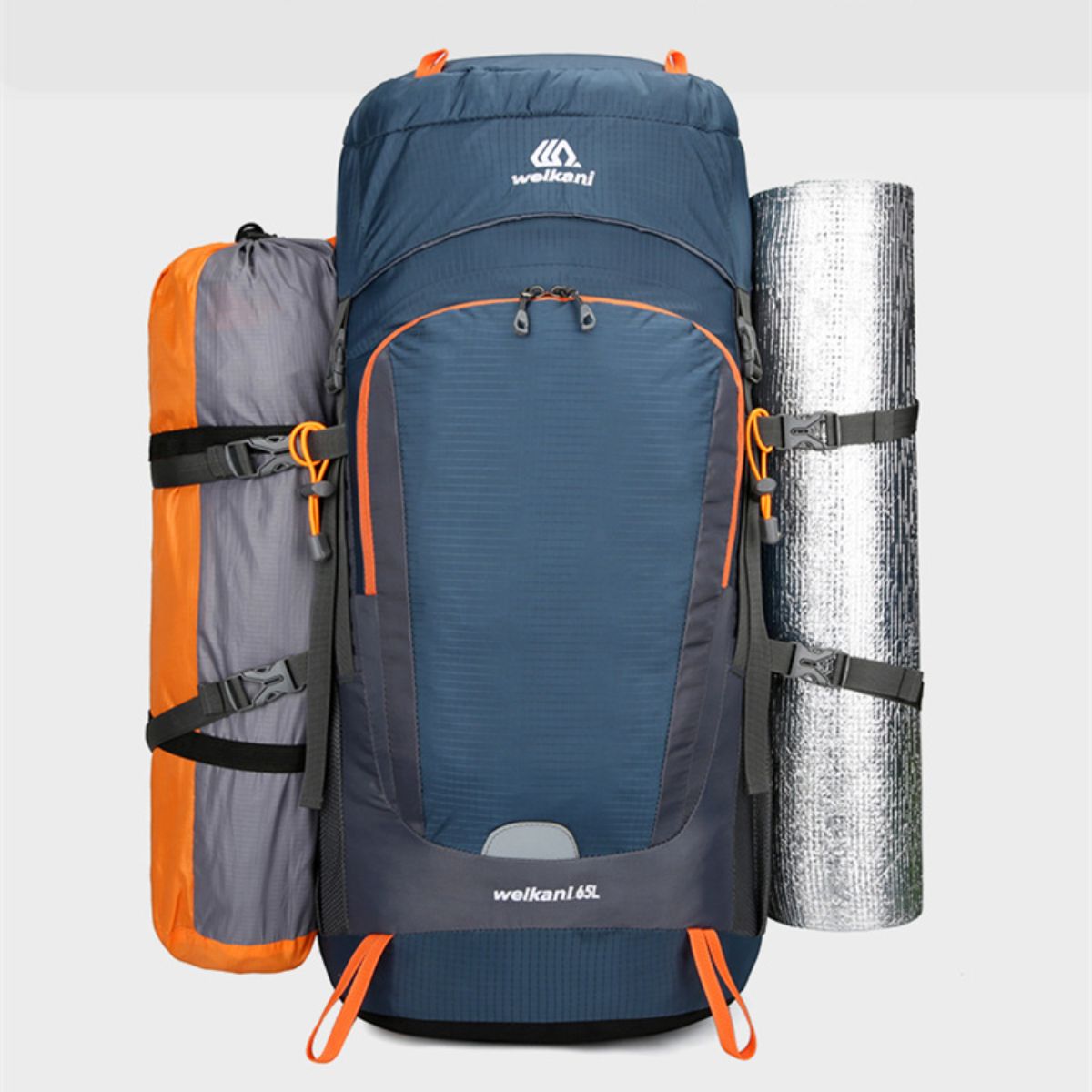 New mountaineering bag outdoor sports backpack nylon hiking camping backpack 55+10L with rain cover