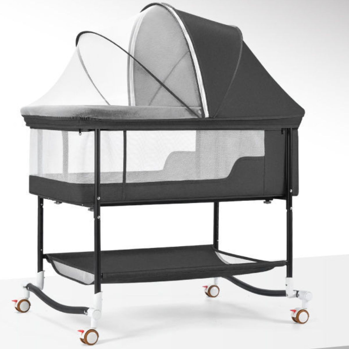 Crib newborn baby crib bed mobile portable children sleeping basket bed European-style folding crib versatile-Hibobi Premium