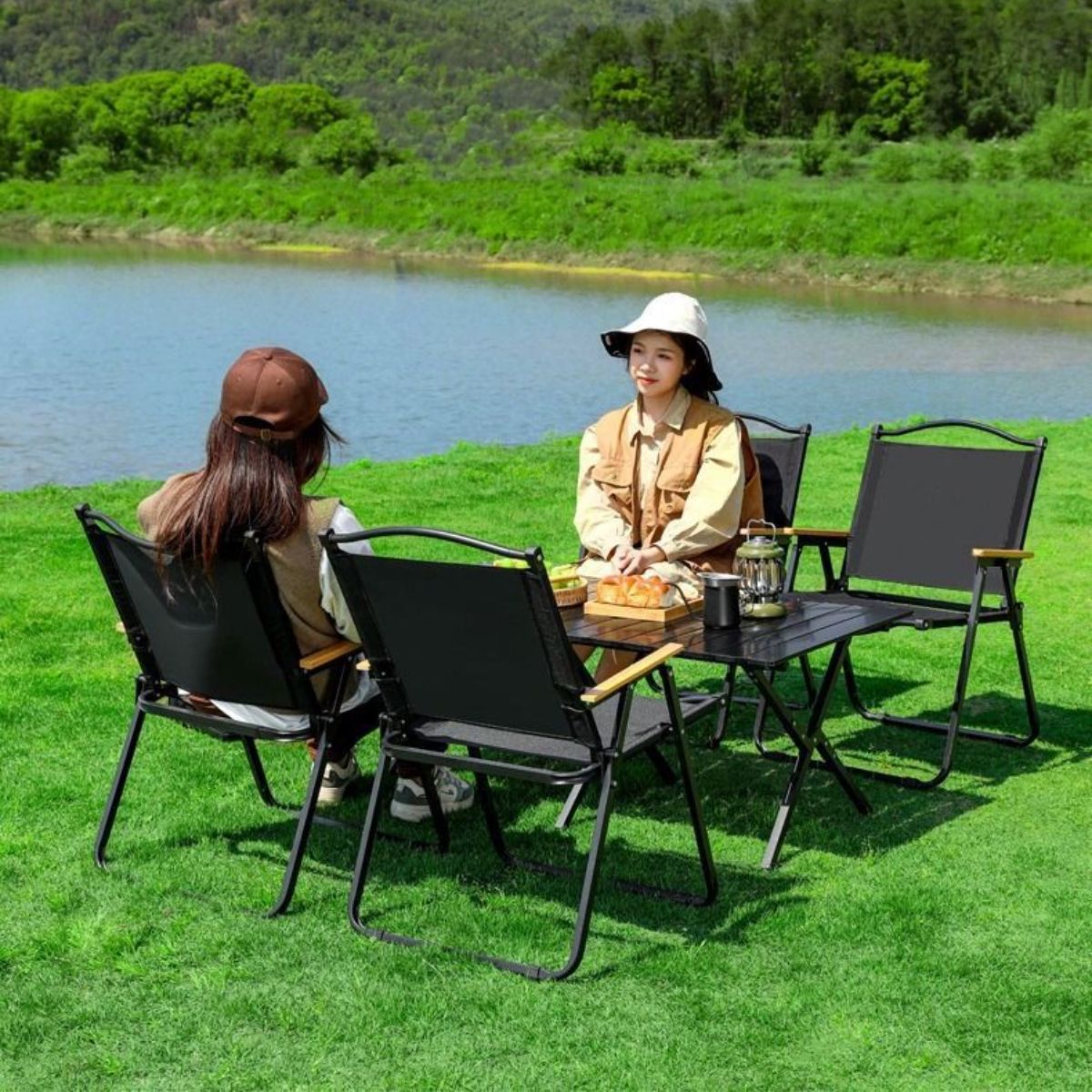 Portable outdoor folding table