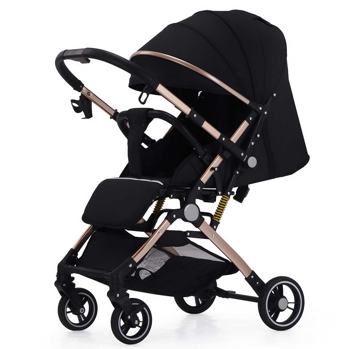Baby stroller can sit and lie down, with two-way high landscape, portable shock absorption, one button folding-Hibobi Premium