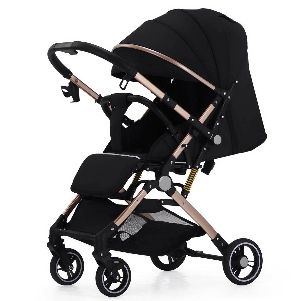 Baby stroller can sit and lie down, with two-way high landscape, portable shock absorption, one button folding-Hibobi Premium