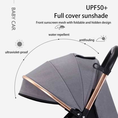 Baby stroller can sit and lie down, with two-way high landscape, portable shock absorption, one button folding-Hibobi Premium