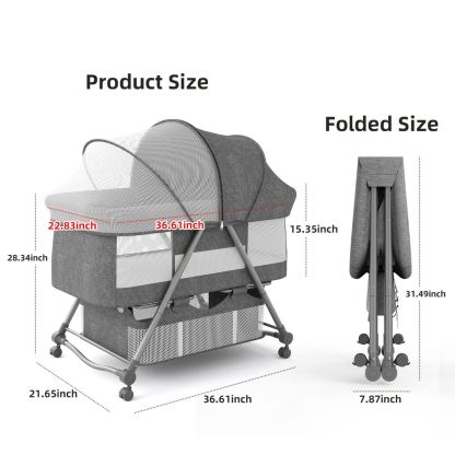 Portable removable crib foldable height adjustable splicing large baby bed 
