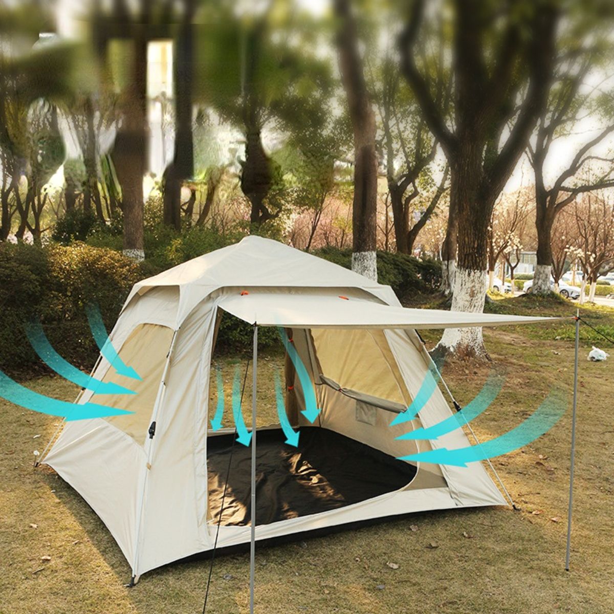 Portable fully automatic camping tent