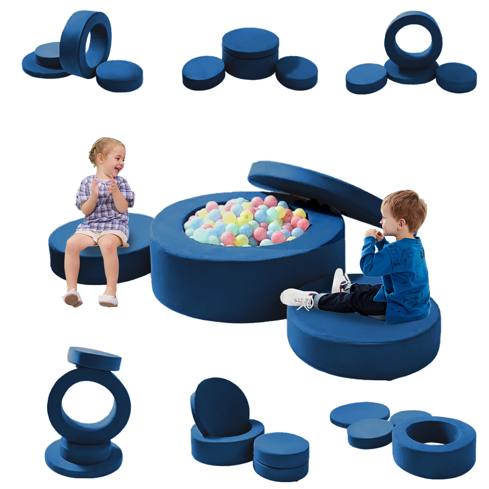 Modular Kids Play Couch – 4 Pcs Convertible Sofa for Toddlers & Kids