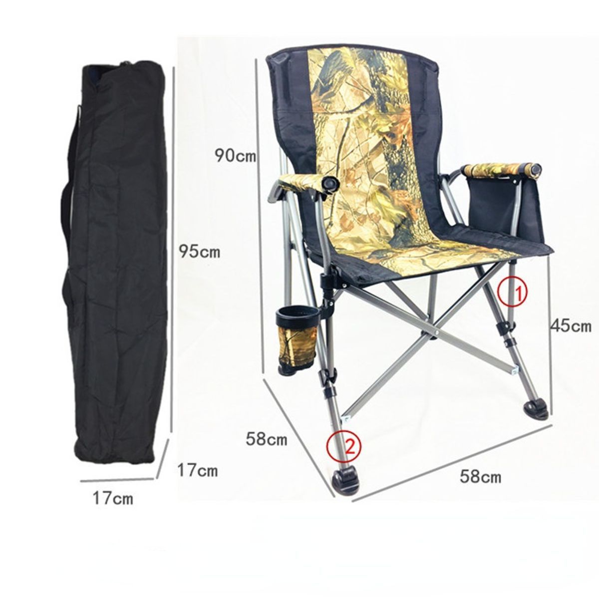 Factory price direct selling outdoor leisure chair folding fishing chair raft fishing chair load capacity 300 catties hard sitting armchair director chair-Hibobi Premium