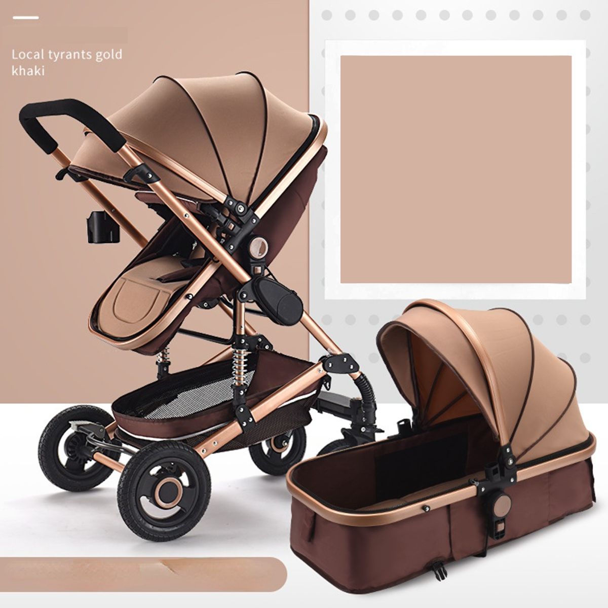  Light folding shock-absorbing  baby stroller