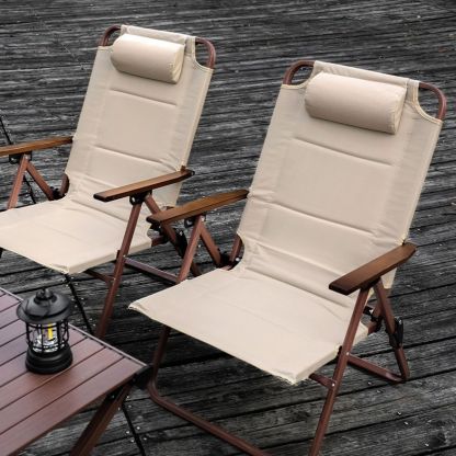 Outdoor folding chair three-speed adjustable recliner aluminum alloy fishing chair camping chair folding recliner-Hibobi Premium