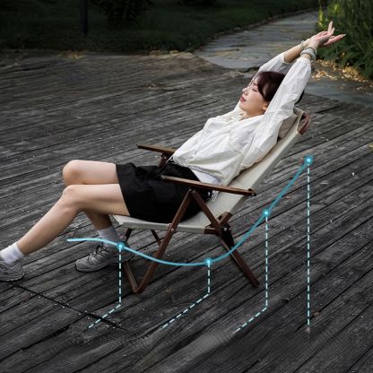 Outdoor folding chair three-speed adjustable recliner aluminum alloy fishing chair camping chair folding recliner-Hibobi Premium