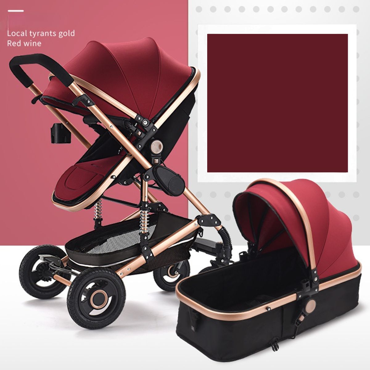 Light folding shock-absorbing baby stroller