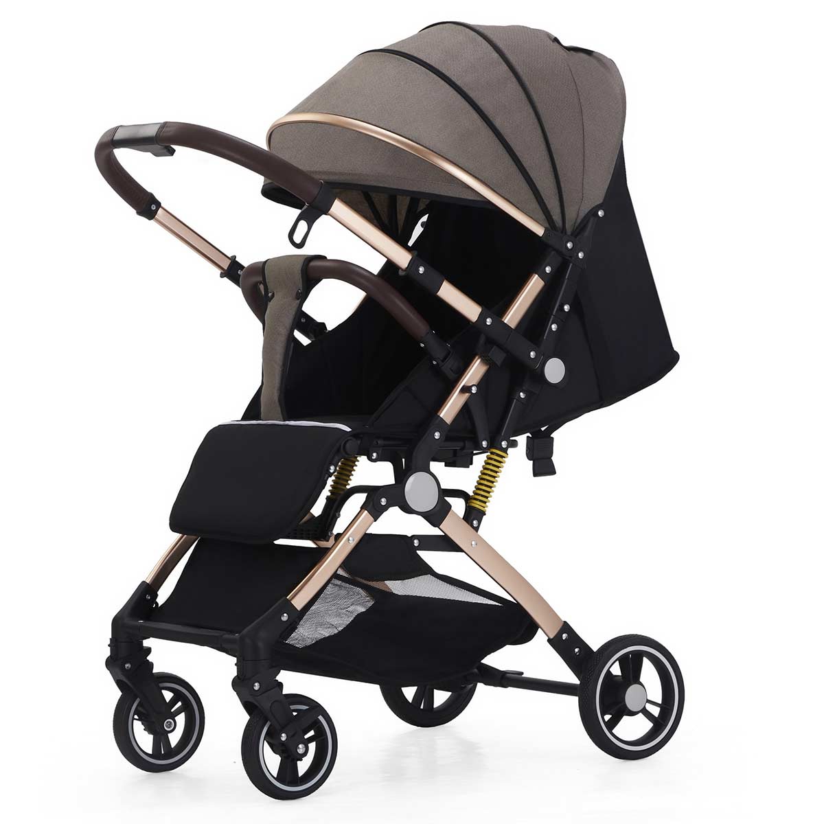 Baby stroller can sit and lie down, with two-way high landscape, portable shock absorption, one button folding-Hibobi Premium