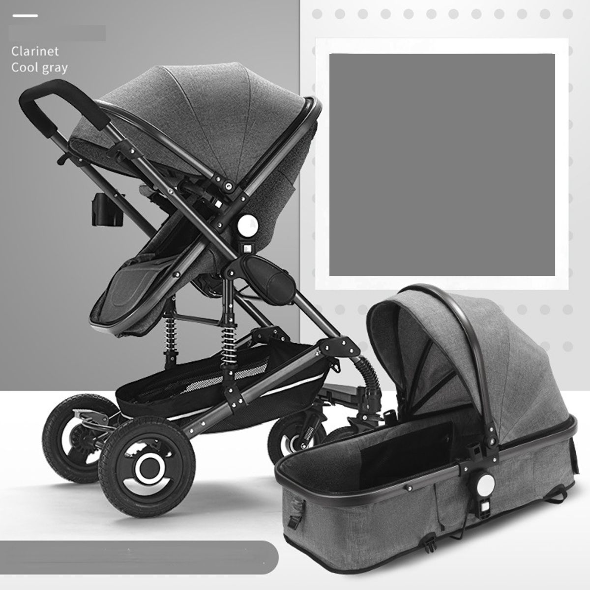  Light folding shock-absorbing  baby stroller