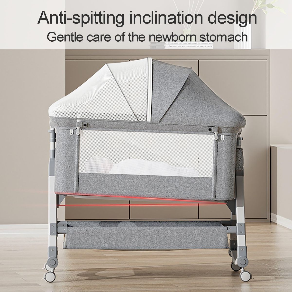 Baby crib splicing large bed movable foldable biomimetic baby cradle bed 