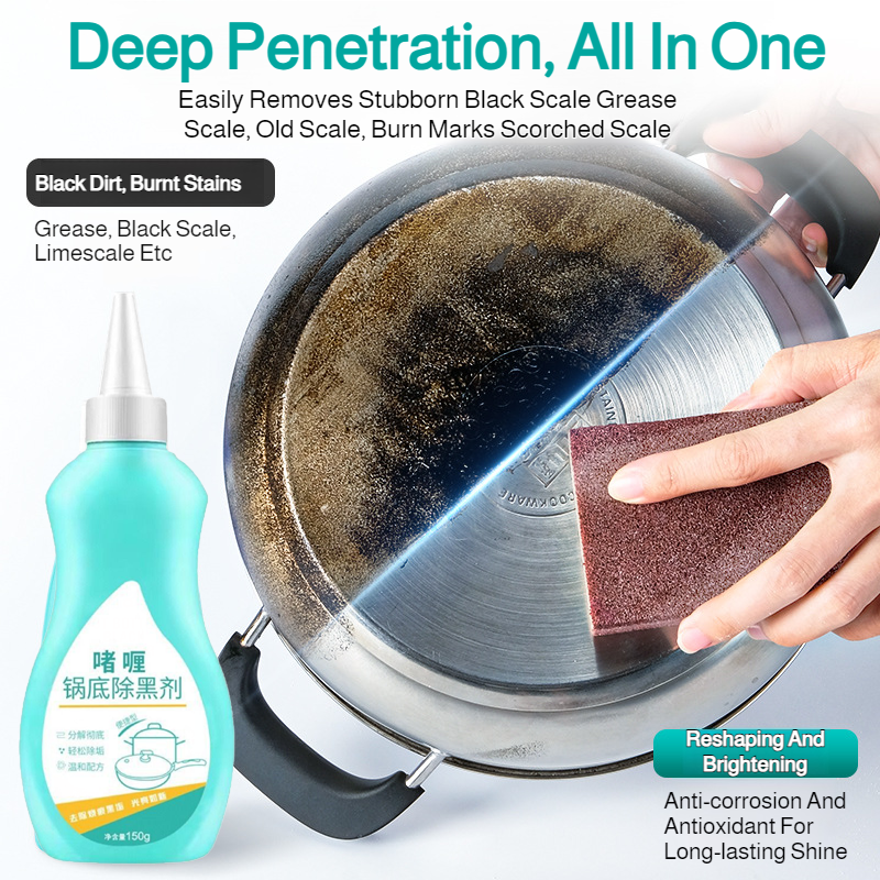 multifunction Pot bottom cleaner stain remover Deep Cleaning Removes Black Scale Without Hurting Kit
