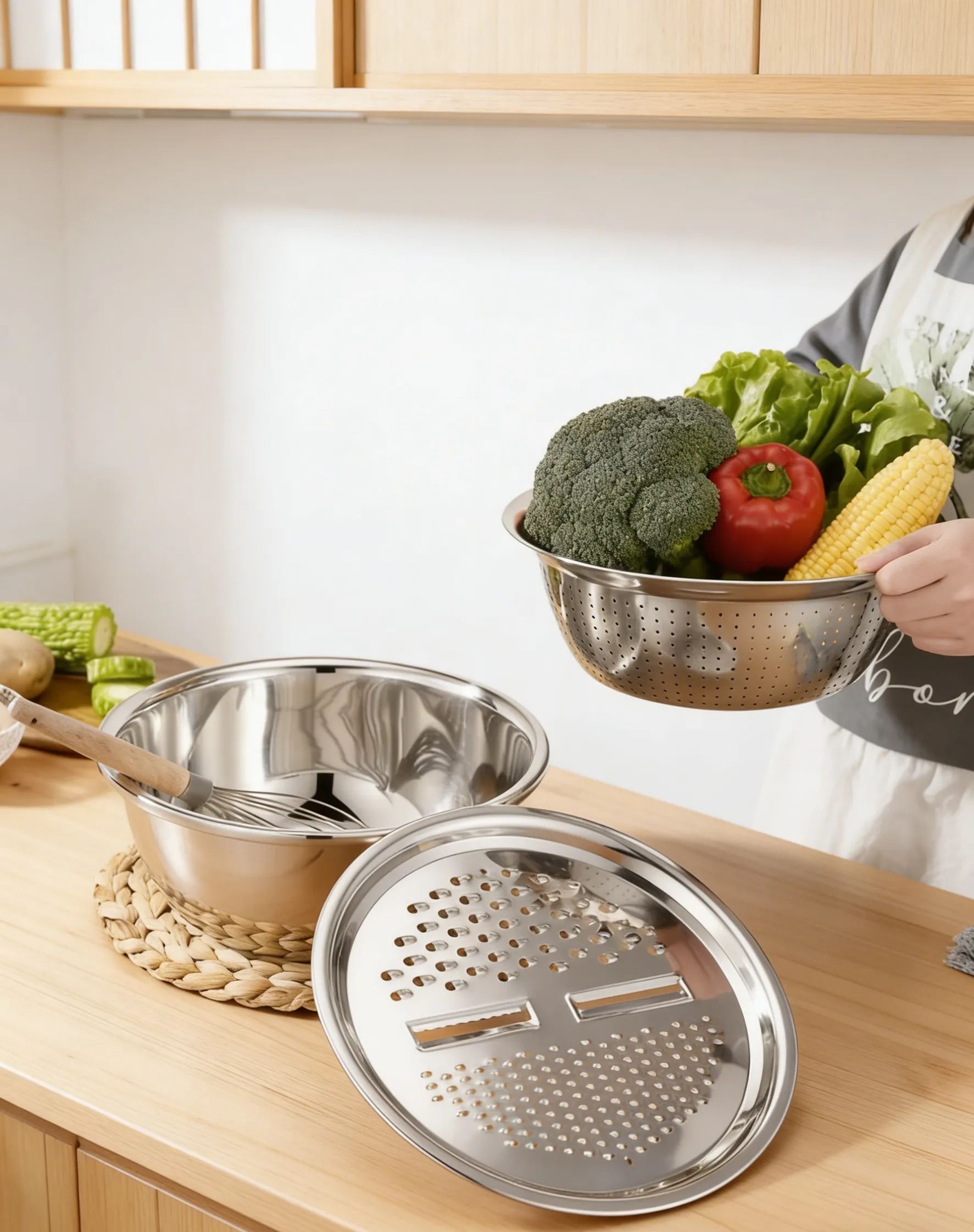 Thickened Stainless Steel Basin With Grater