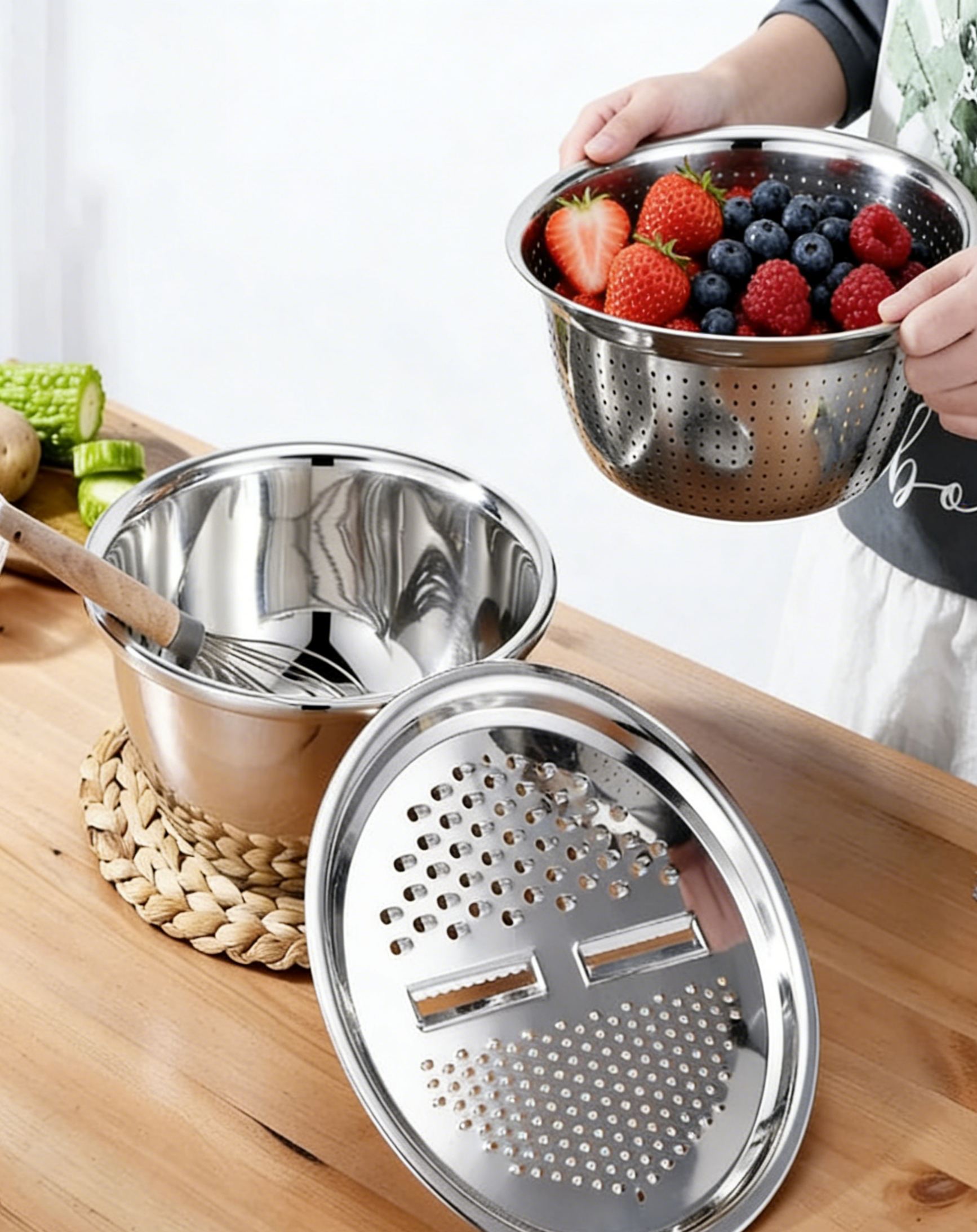 Thickened Stainless Steel Basin With Grater