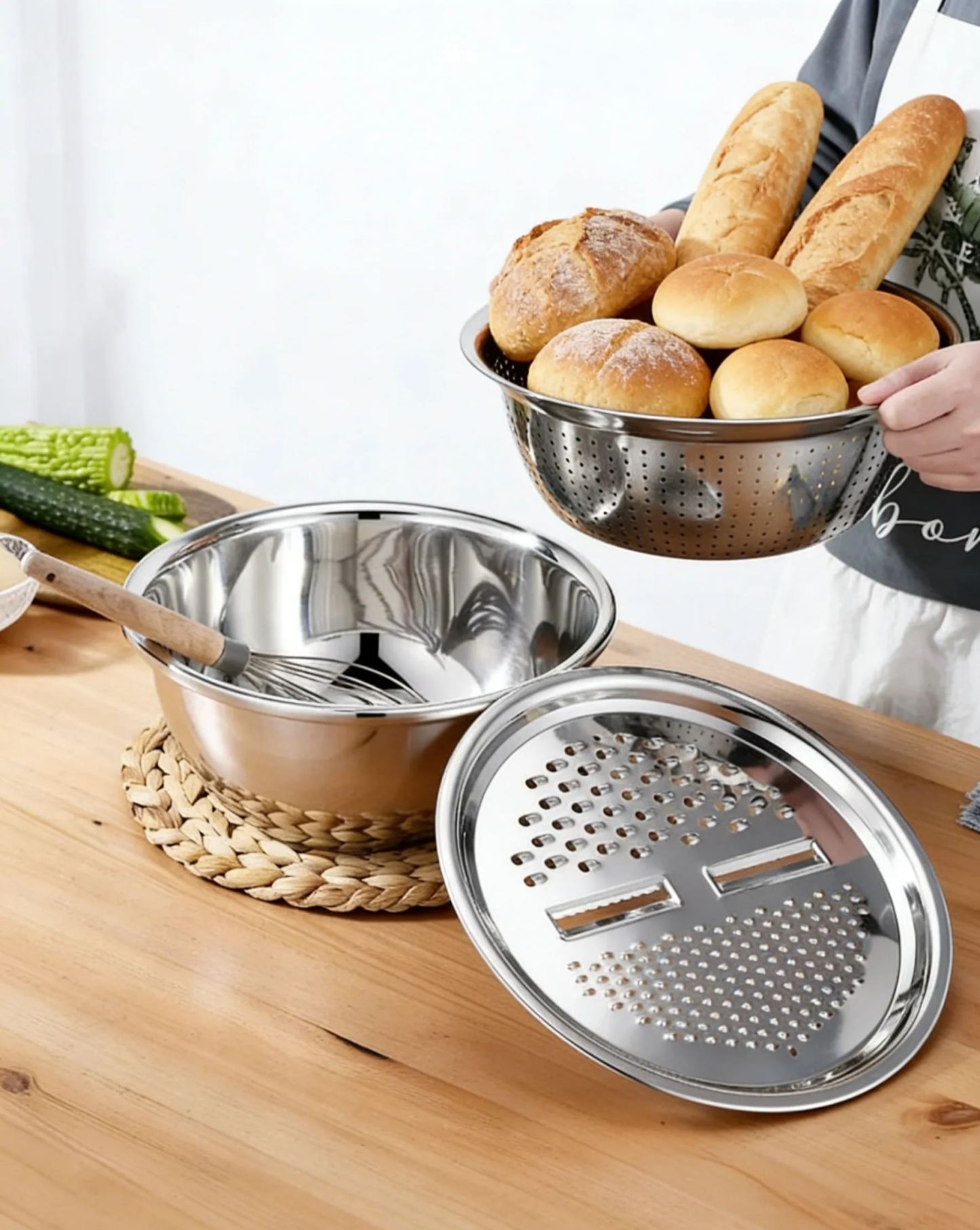 Thickened Stainless Steel Basin With Grater