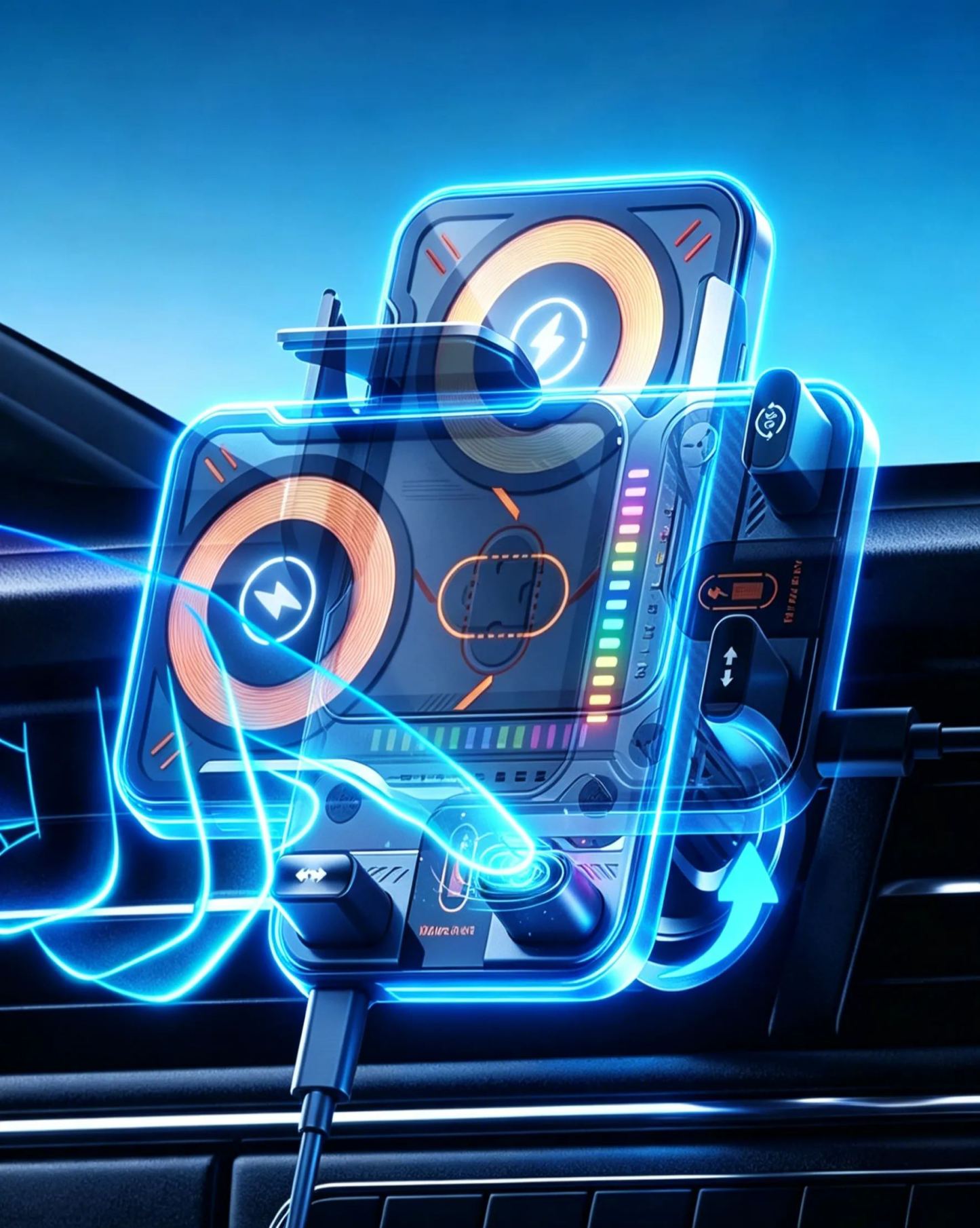 Wireless fast charging car phone holder