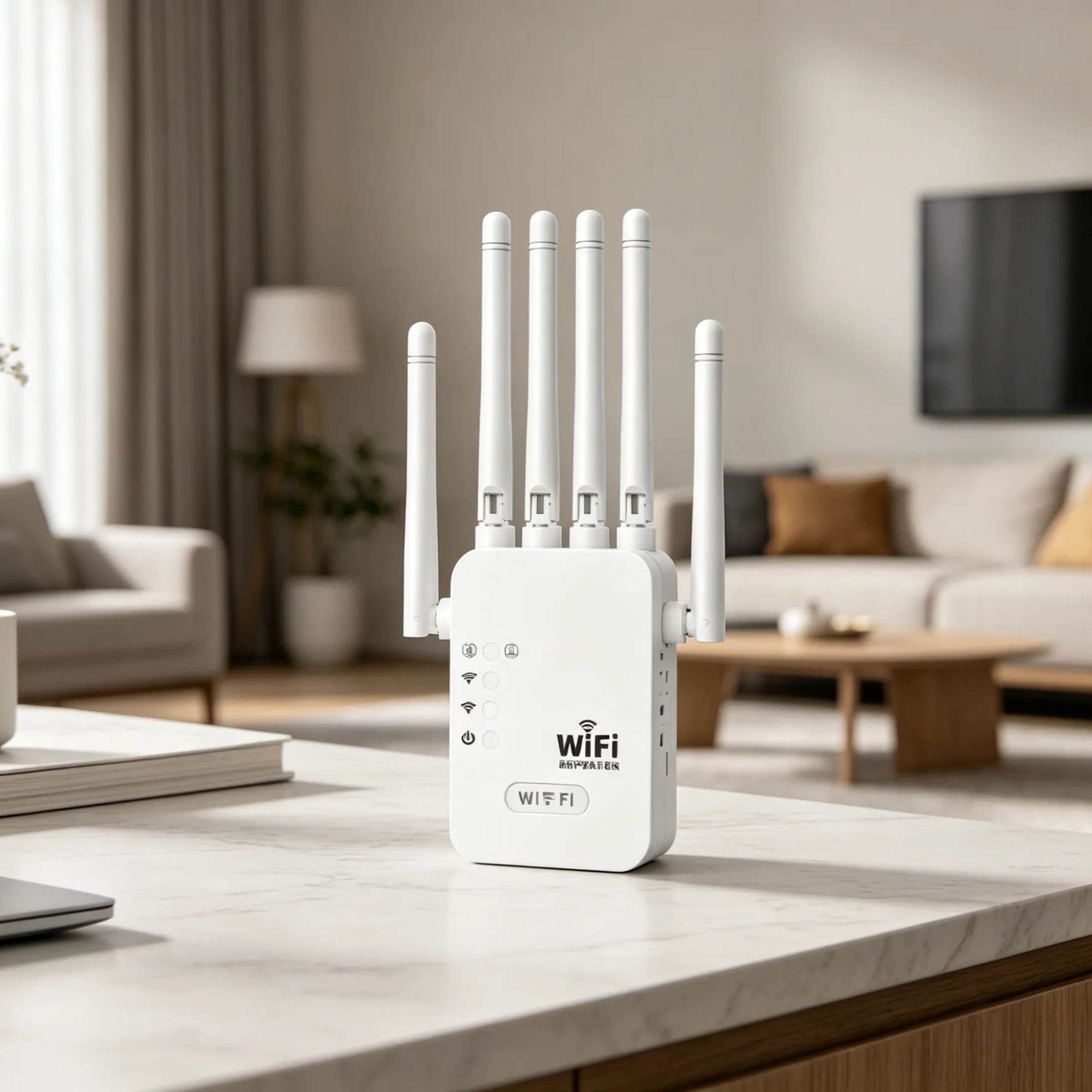 Six-antenna wireless signal amplifier