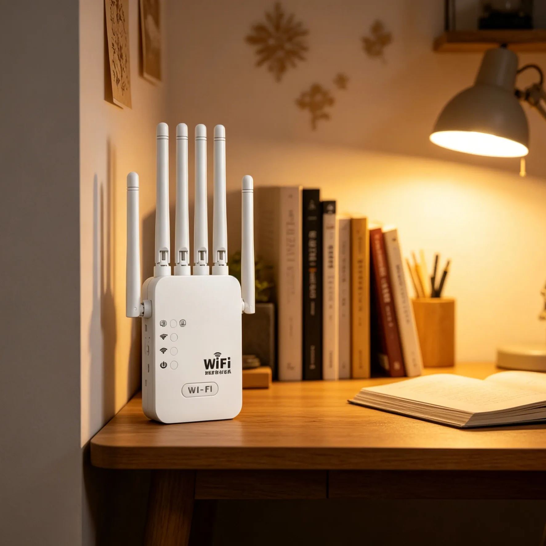 Six-antenna wireless signal amplifier