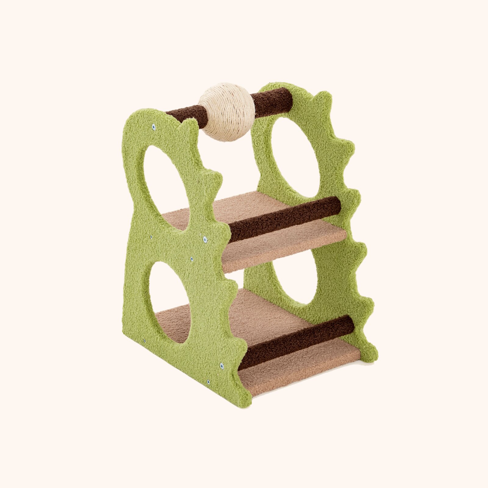 Furfurst 2-Tier Modern Cat Tree with Rotatable Sisal Scratching Ball for Indoor Cats