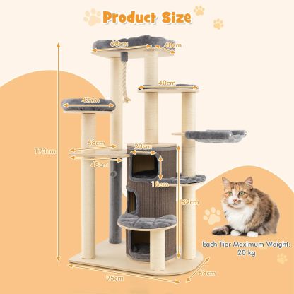 Furfurst Multi-Level Cat Tree with 3-story Cat Condo