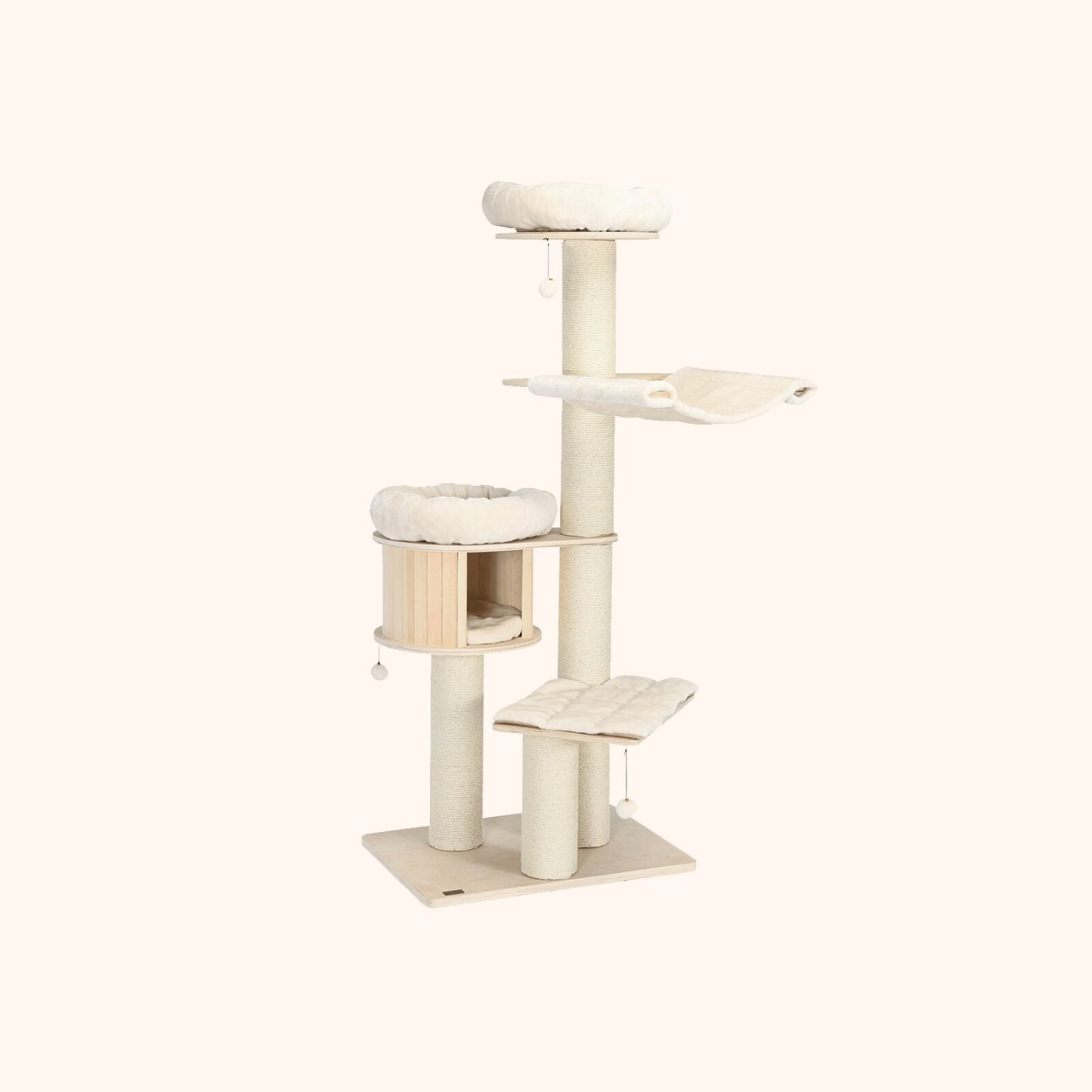 Furfurst 4-Layer Solid Wood Cat Tree for Kitten & Adult Cat
