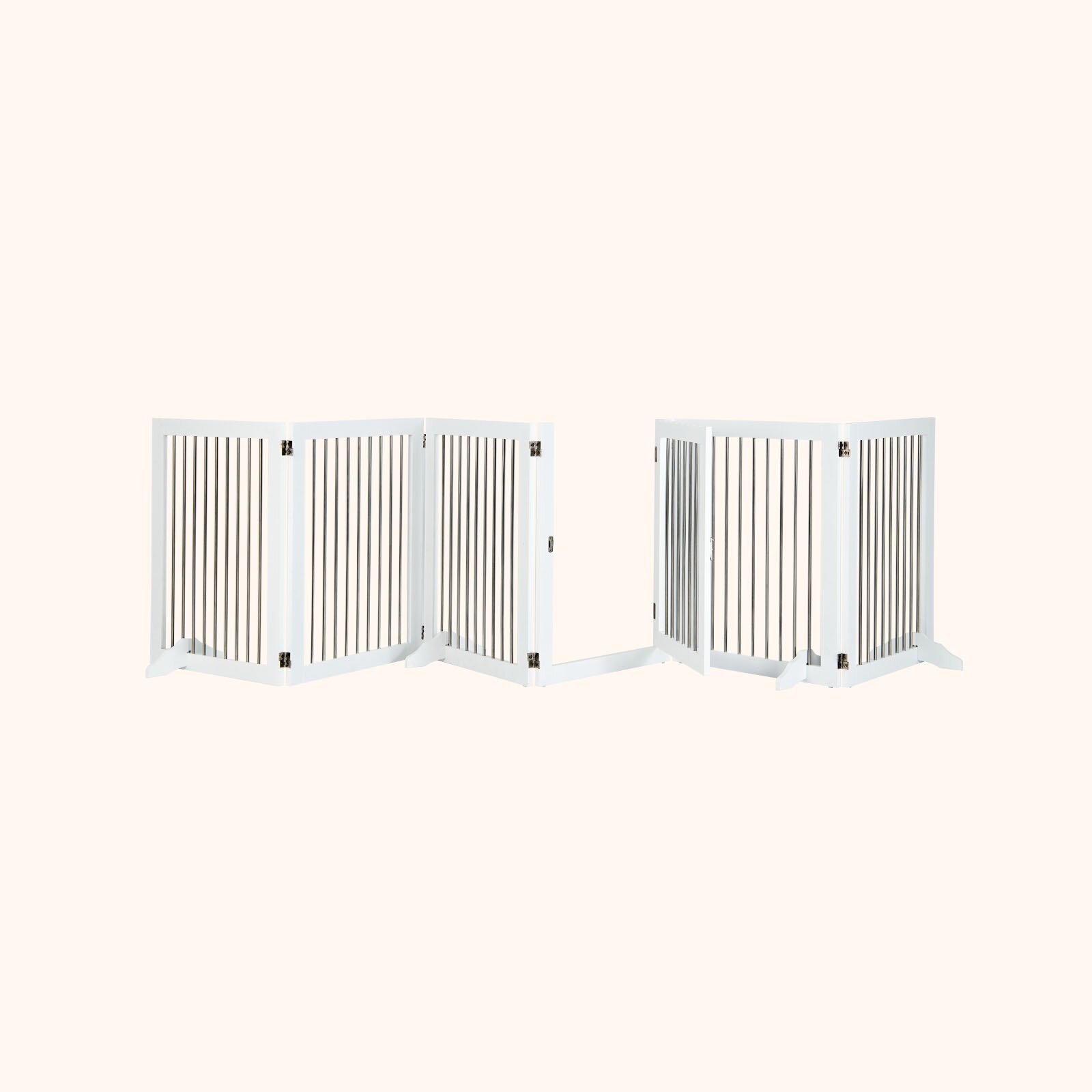 Furfurst Freestanding 6-Panel Dog Gate with Stainless Steel for Pet