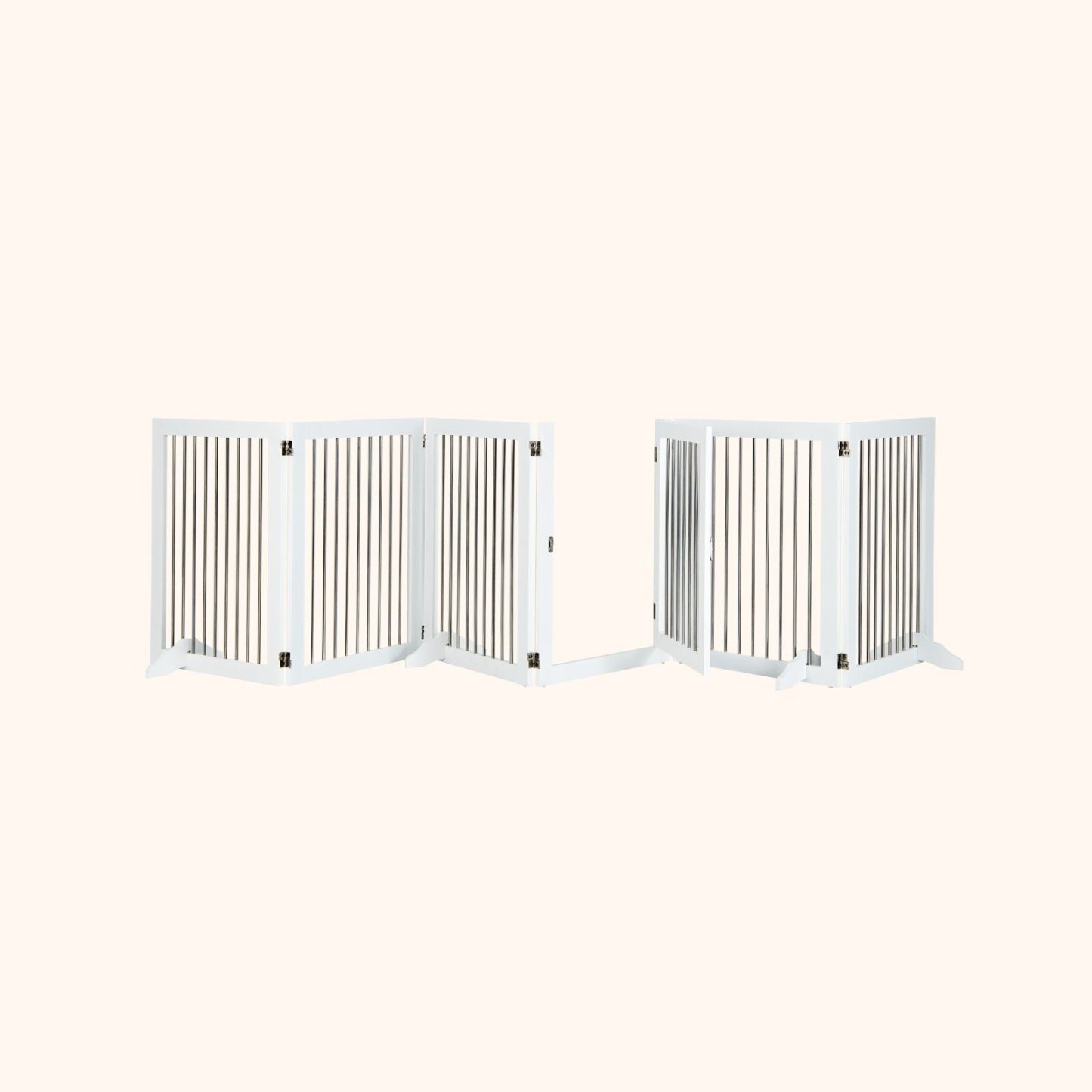 Furfurst Freestanding 6-Panel Dog Gate with Stainless Steel for Pet