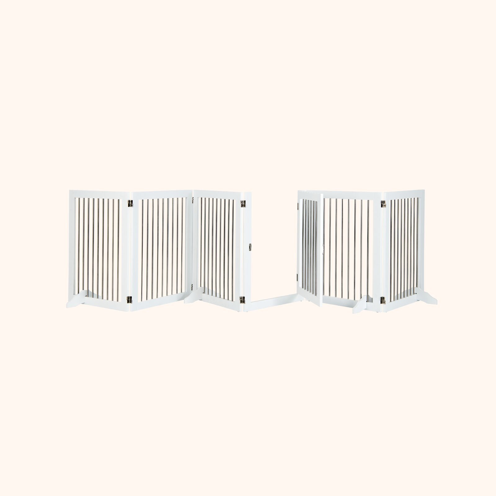 Furfurst Freestanding 6-Panel Dog Gate with Stainless Steel for Pet