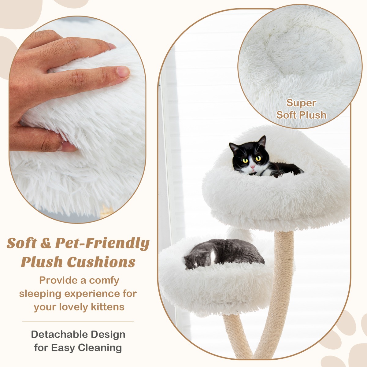 Furfurst 178cm Multi-Level Cat Activity Center with 3 Warm Perches for Cat
