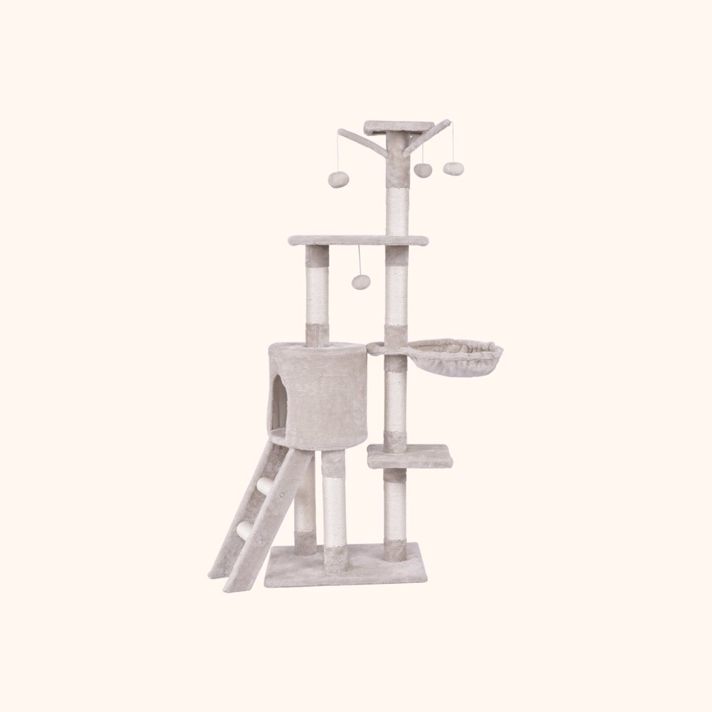 Furfurst 140 CM Cat Tree Kitten Tower with Scratching Post and Ladder