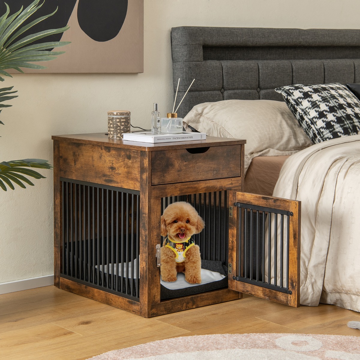 2-In-1 Furniture Dog Crate with Drawer