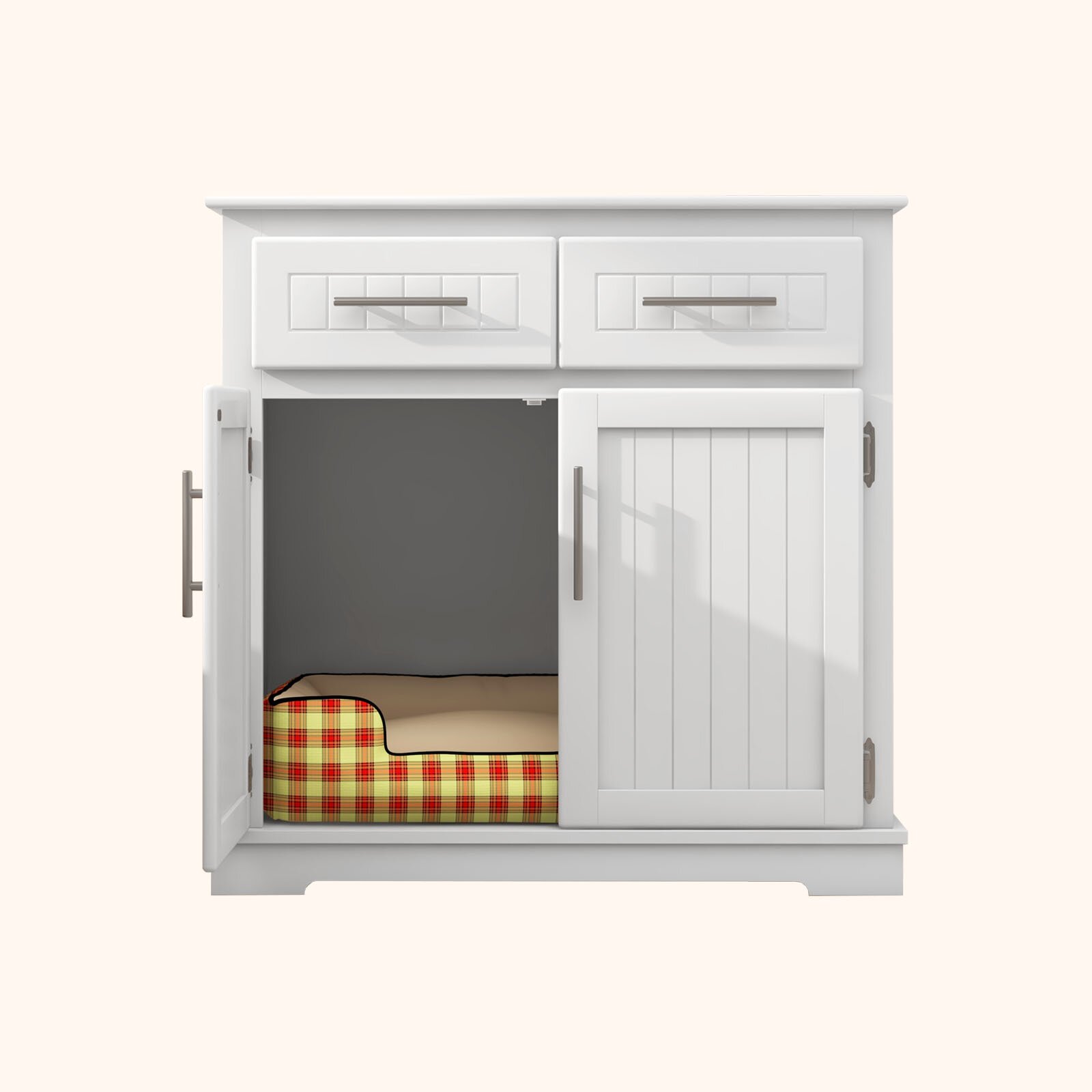 Furfurst Cat Litter Box Enclosure with 2 Drawers and Double Doors
