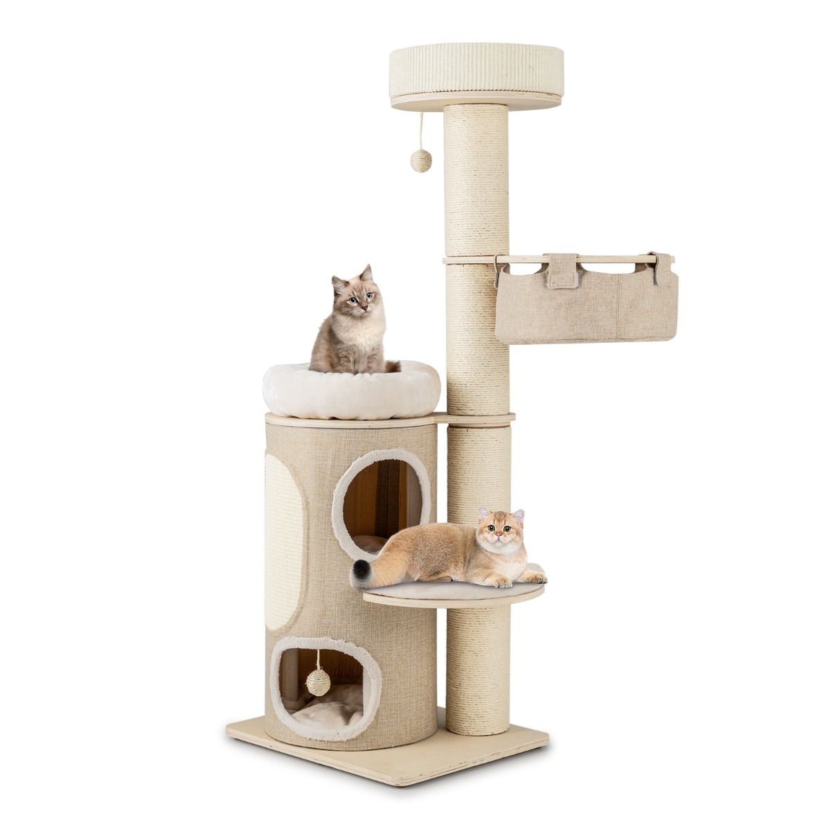 Furfurst 155CM Tall Multi-level Cat Tower for Indoor Cats