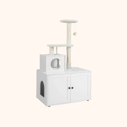 Furfurst 2-in-1 Cat Tree with Litter Box Enclosure & Sisal Scratching Posts
