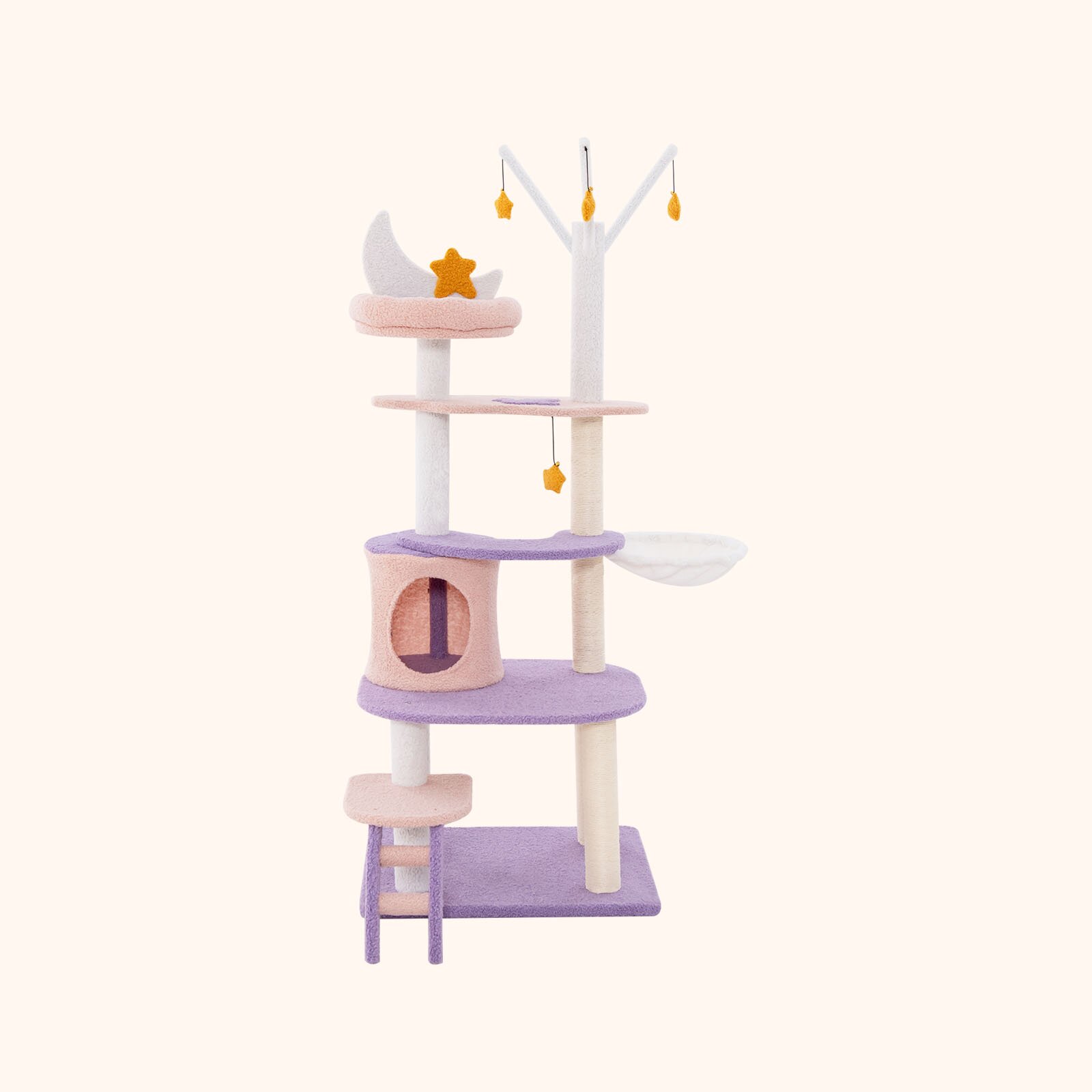 Furfurst 158CM Multi-level Cat Tree with Ladder and Sisal Covered Scratching Posts