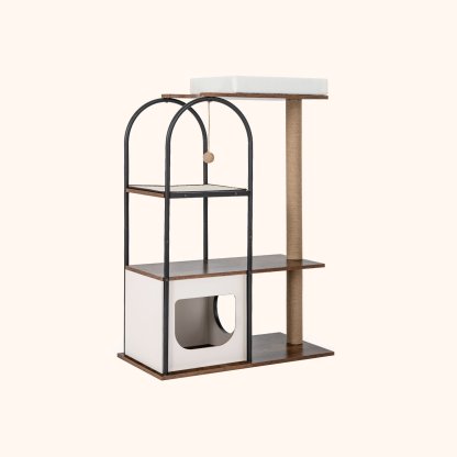Furfurst 118 CM Tall Cat Tree Tower Top Perch Cat Bed with Metal Frame