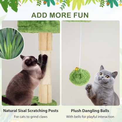 Furfurst Multi-Level Aesthetic Stripped Kitten Tower with 2 Condos and 2 Hammocks