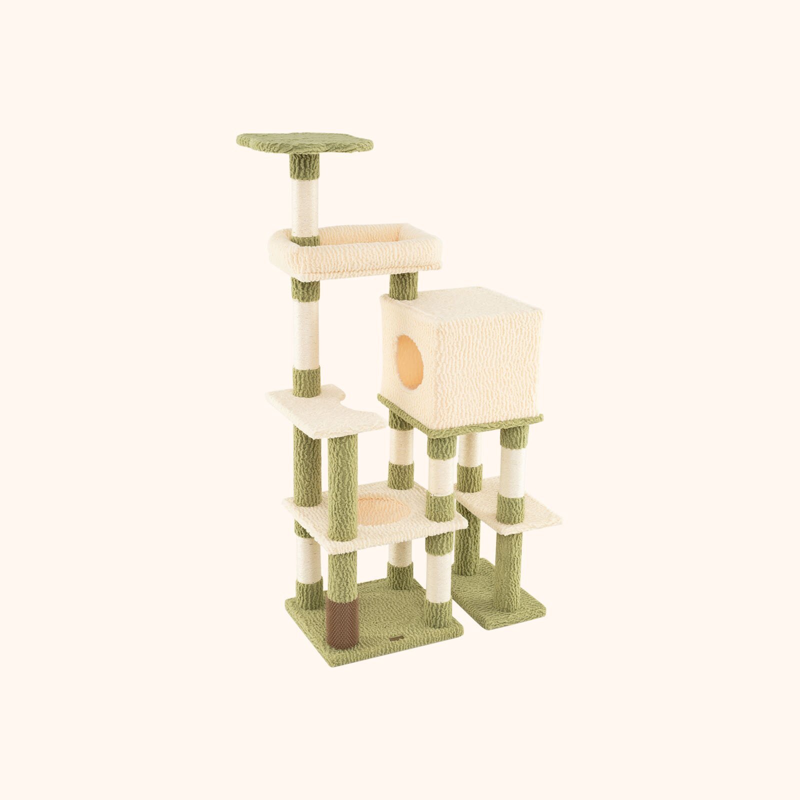 Furfurst Multi-level Cat Tower with Private Condo and Cat Self-grooming Brush