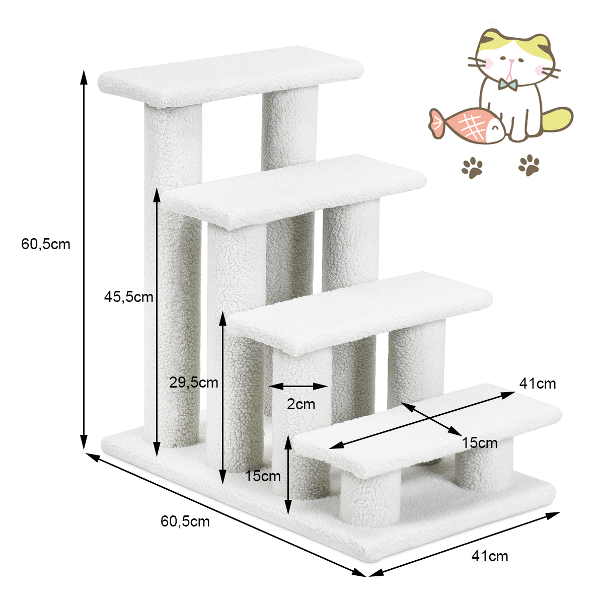 4-Step Pet Stairs with Portable Design for Cats and Dogs