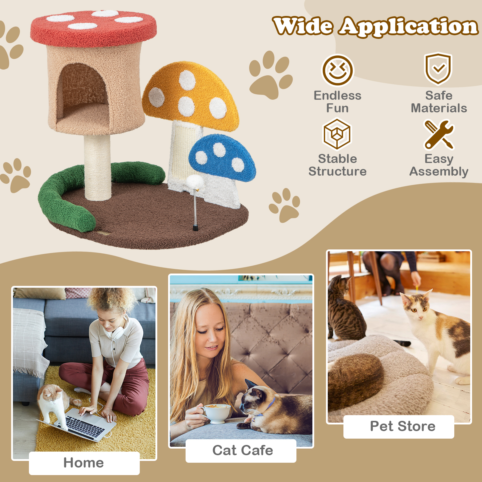 Furfurst 4-In-1 Cat Tree with Condo and Platform