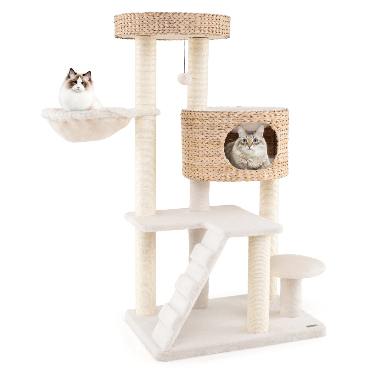 Furfurst Cat Tree with Hanging Basket and Ladder for Indoor Cats
