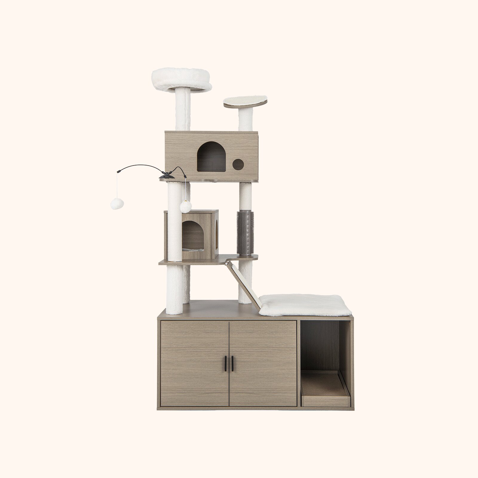 Furfurst Modern Cat Tower with Double Condos for Indoor Cars