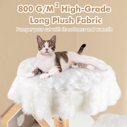 Furfurst 150cm Tall Solid Wood Cat Tree with 2 Perches and Condo