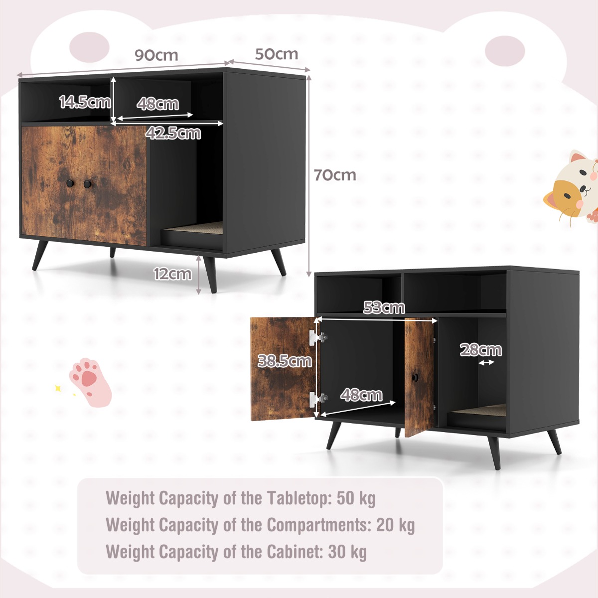 Furfurst 150cm Cat Tree + Cat Litter Box