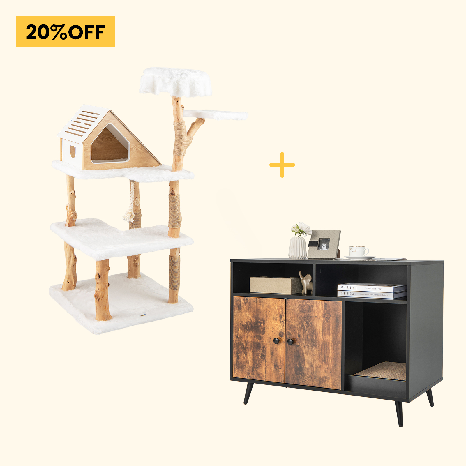 Furfurst 150cm Cat Tree + Cat Litter Box