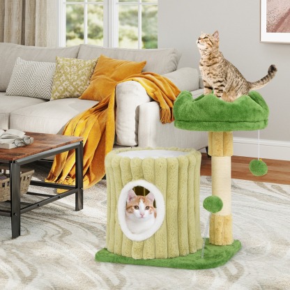 Furfurst Modern Small Cat Tower Cute Cat Tree with Sisal Scratching Posts